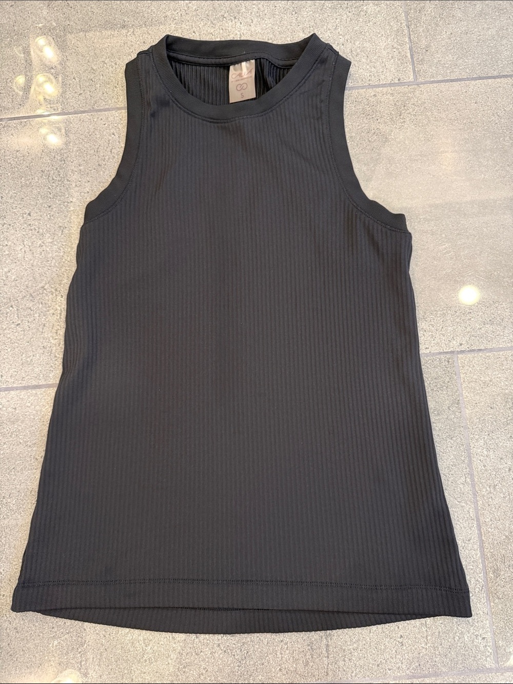 CALIA by Carrie Underwood Black Ribbed Racerback Tank Top